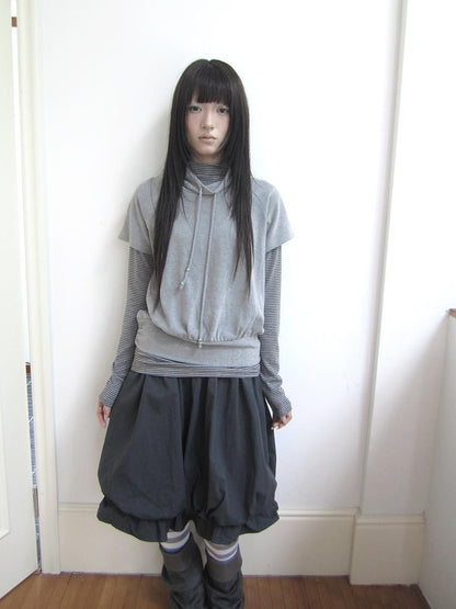 ang project Striped Half Turtleneck Drawstring Two Piece Women&