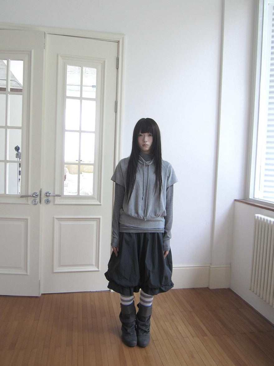 ang project Striped Half Turtleneck Drawstring Two Piece Women&