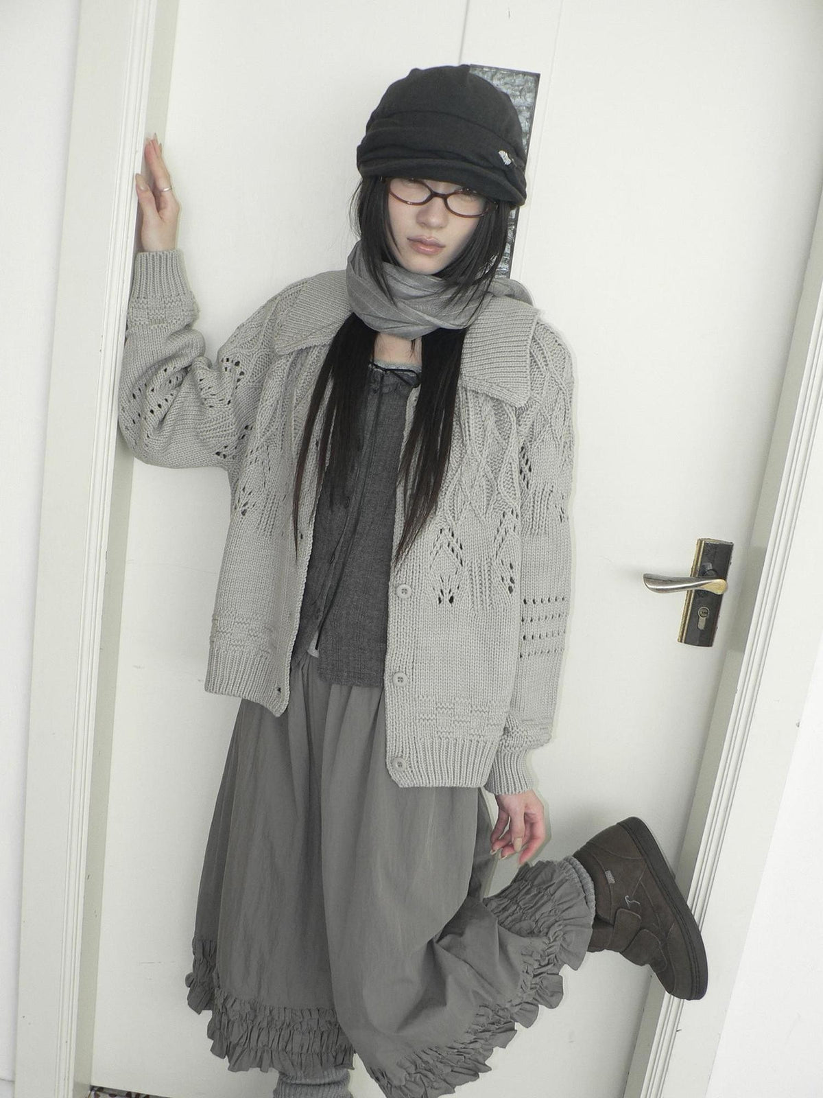 ang project Striped Handmade Pleated Wide Brim Vintage Women&