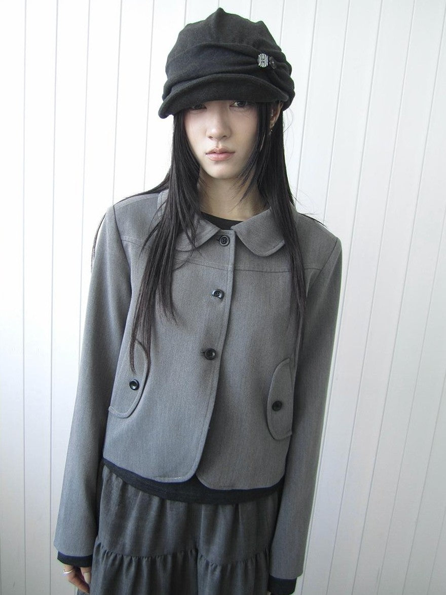 ang project Striped Handmade Pleated Wide Brim Vintage Women&