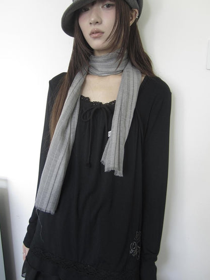 ang project Striped Hollow Out Lightweight Raw Edge Women&