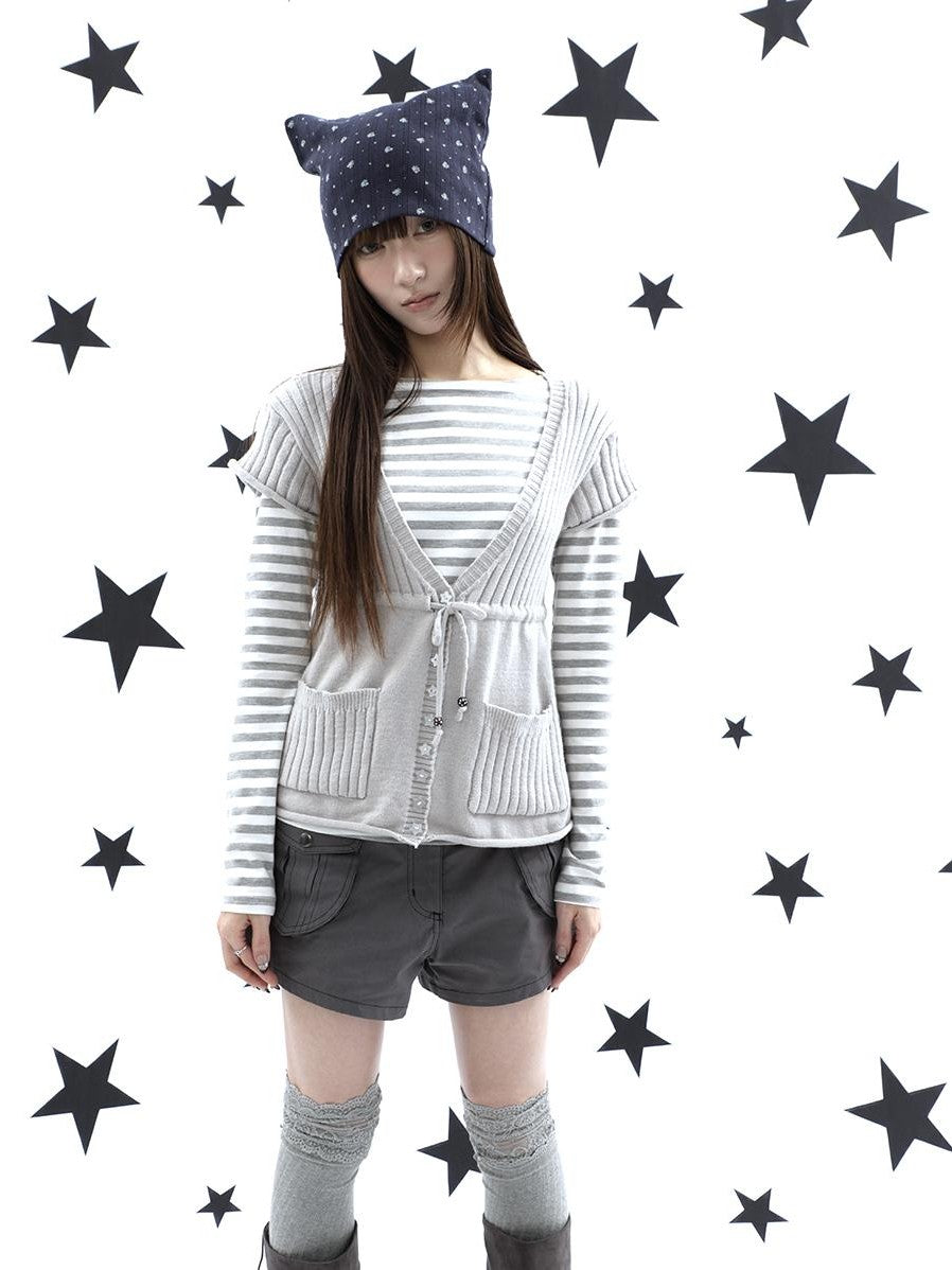 ang project Striped Printed One Shoulder Slim Fit Korean Women&