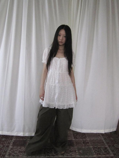 ang project Summer Ballet Sleeve Cotton Top