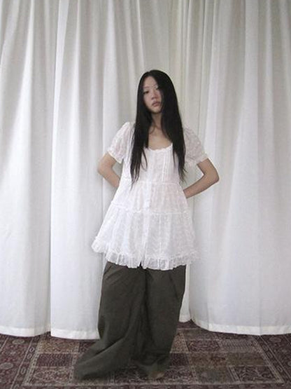 ang project Summer Ballet Sleeve Cotton Top