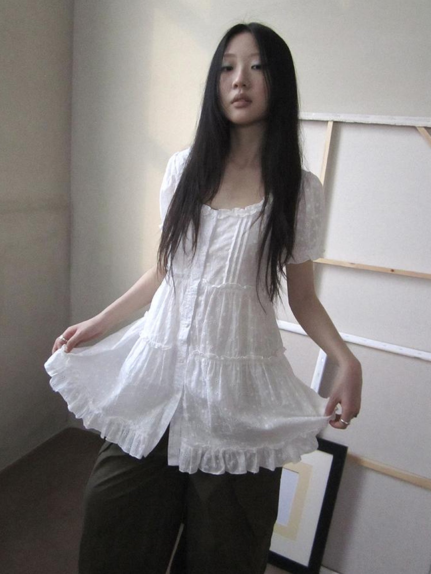 ang project Summer Ballet Sleeve Cotton Top