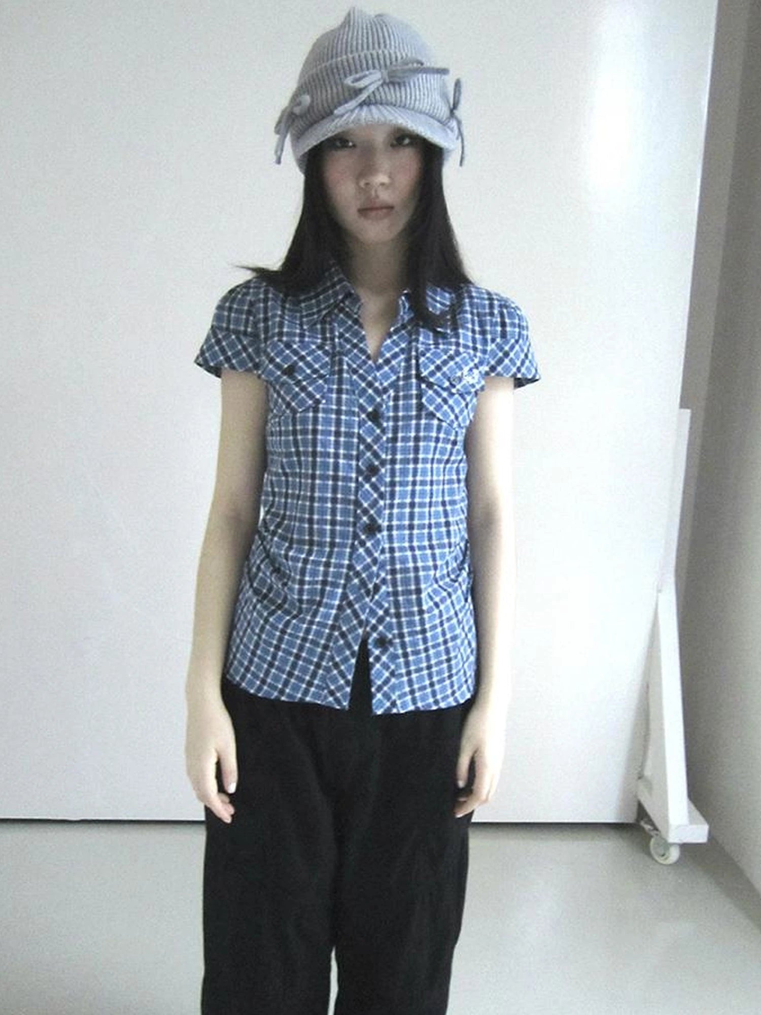 Summer Checkered Polo Waist Fit Short Sleeve Shirt