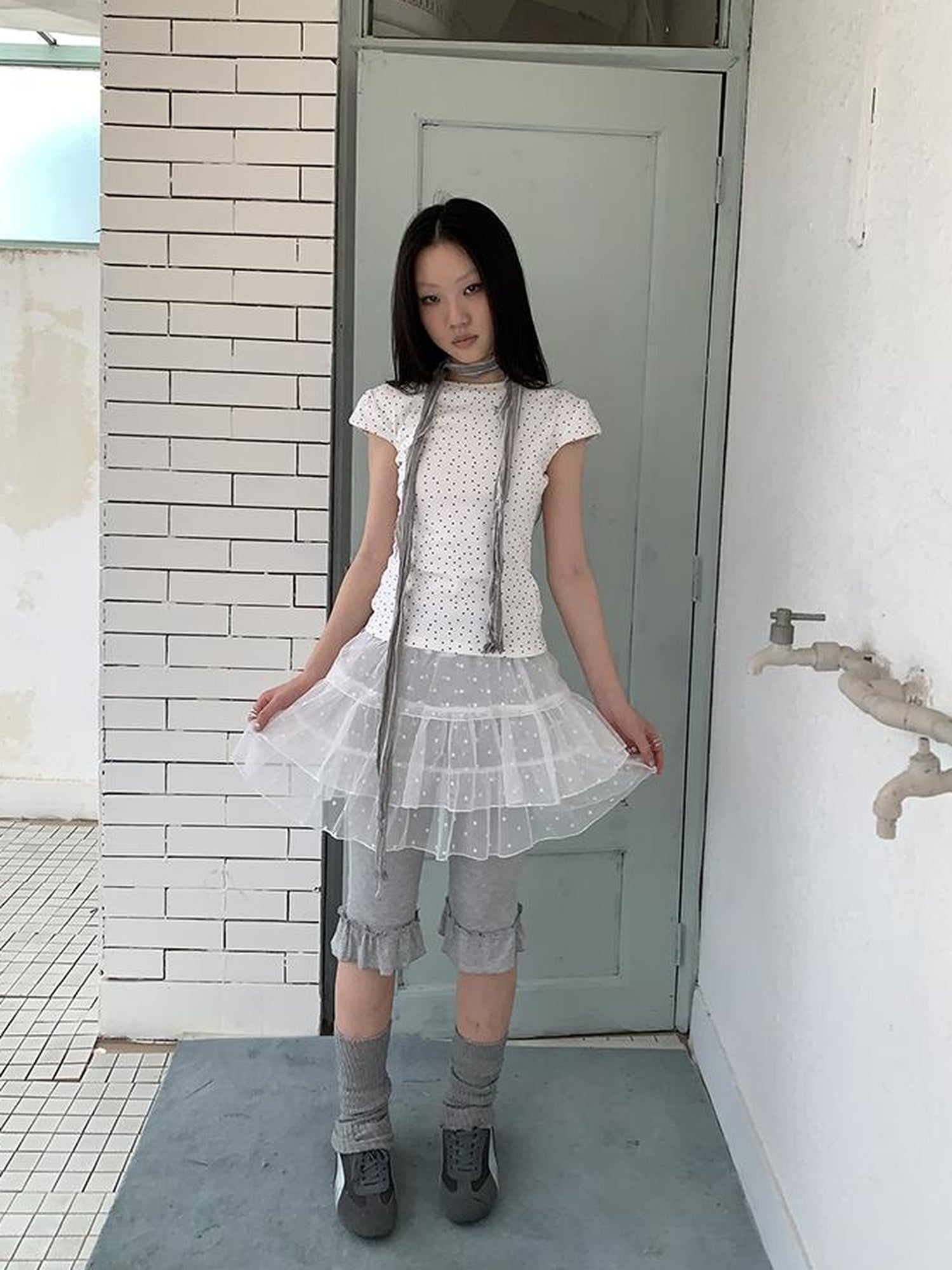 ang project Summer Elastic Waist Ruffled Hem Slimming Shorts
