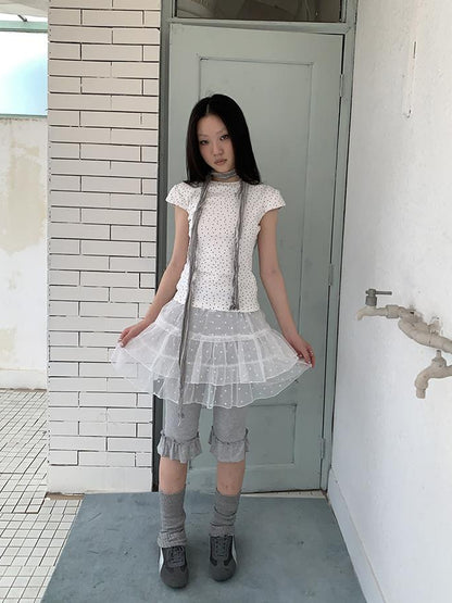 ang project Summer Elastic Waist Ruffled Hem Slimming Shorts