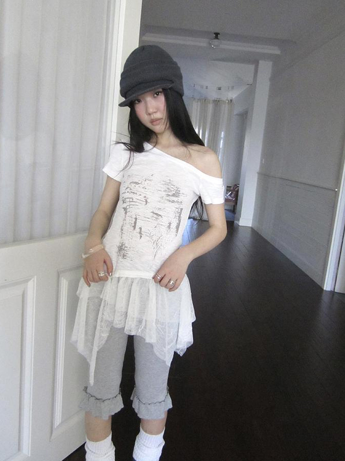 ang project Summer Elastic Waist Ruffled Hem Slimming Shorts