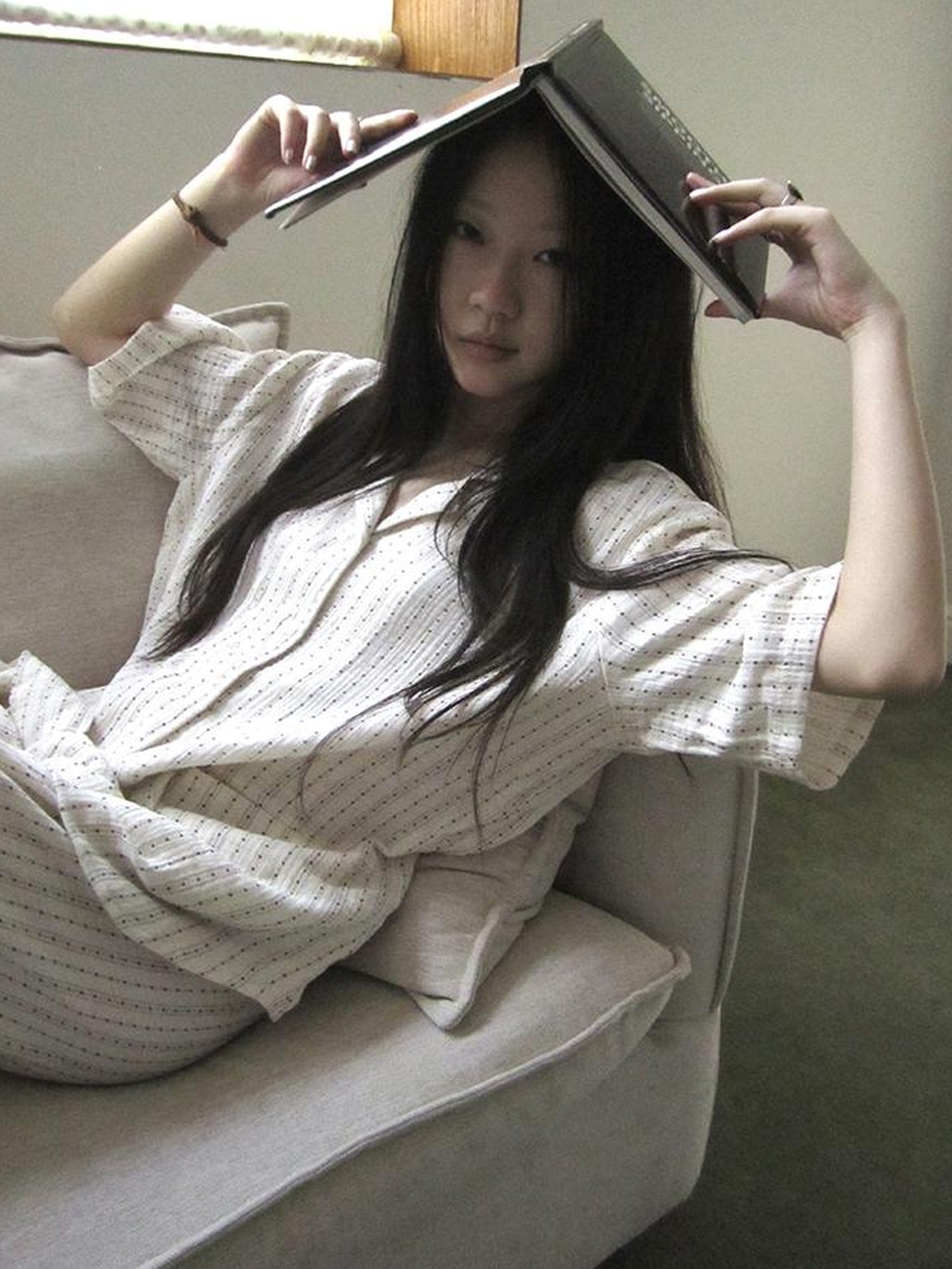ang project Summer Star Double Layer Cotton Gauze Short Sleeve Sleepwear Set