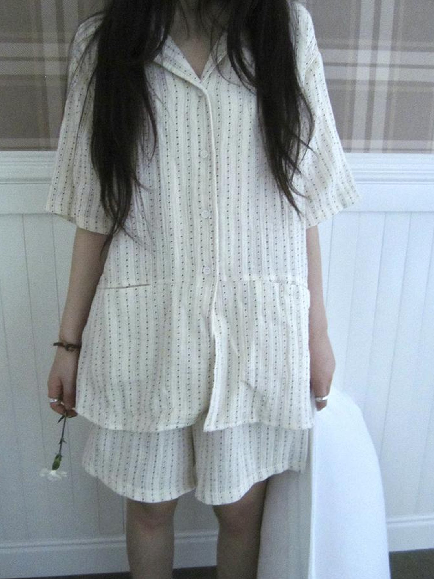ang project Summer Star Double Layer Cotton Gauze Short Sleeve Sleepwear Set