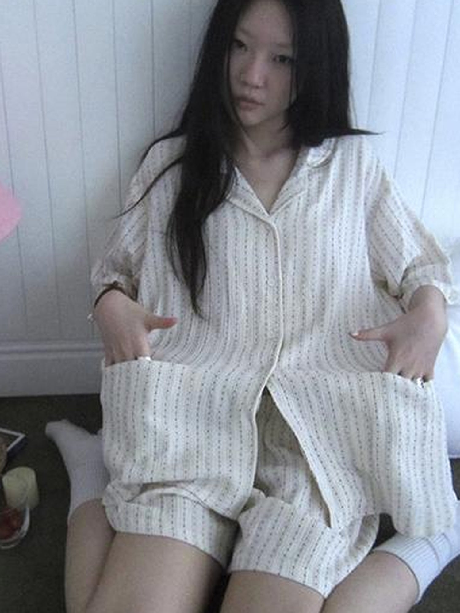 ang project Summer Star Double Layer Cotton Gauze Short Sleeve Sleepwear Set