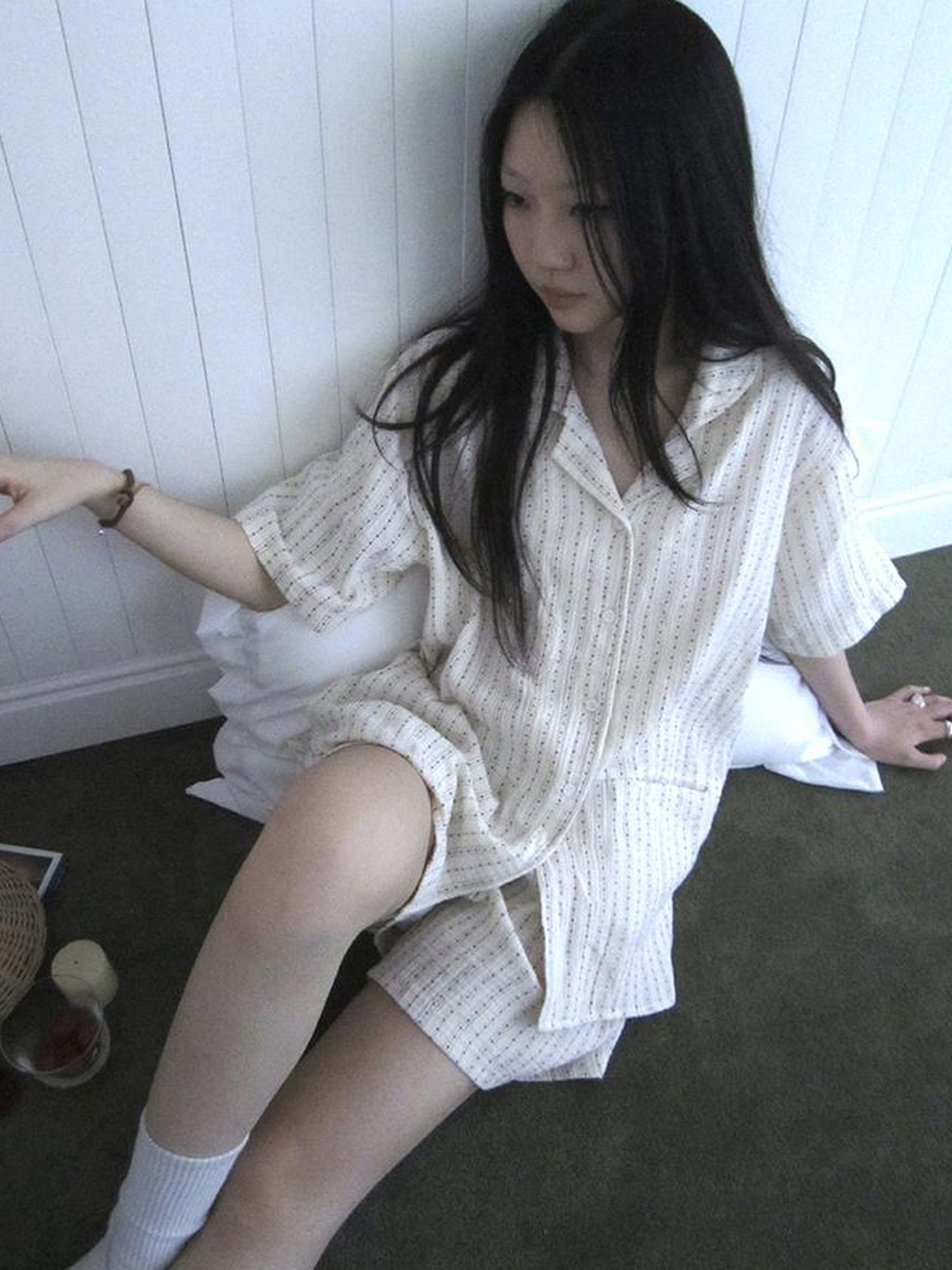 ang project Summer Star Double Layer Cotton Gauze Short Sleeve Sleepwear Set