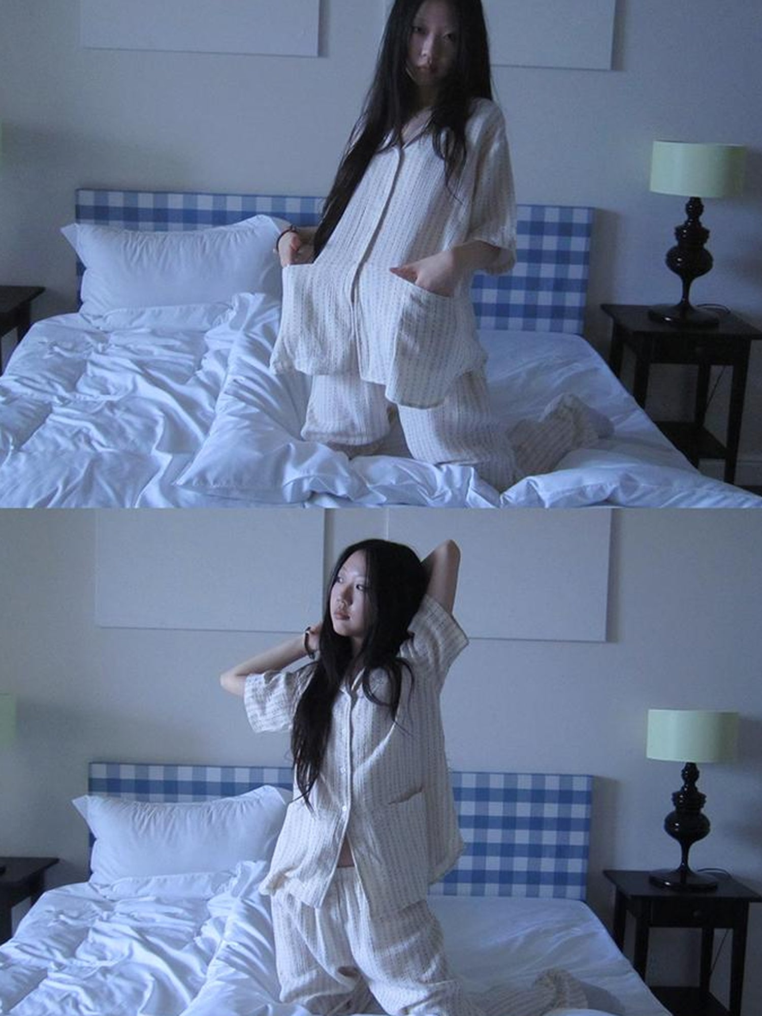ang project Summer Star Double Layer Cotton Gauze Short Sleeve Sleepwear Set