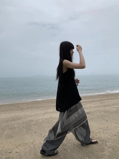 Summer Stripe Layered Slip Skirt