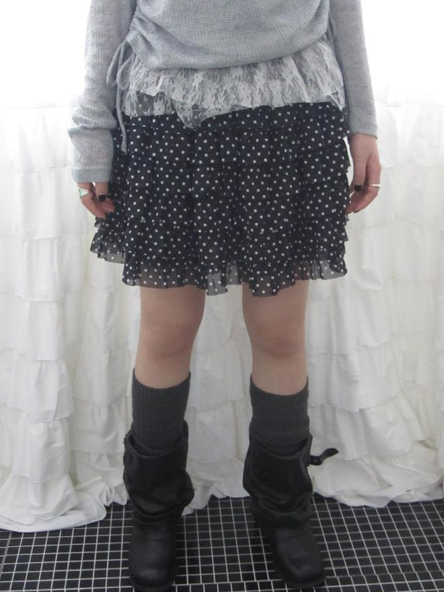 ang project Summer Tiered Ruffle Waist Polka Dot Skirt
