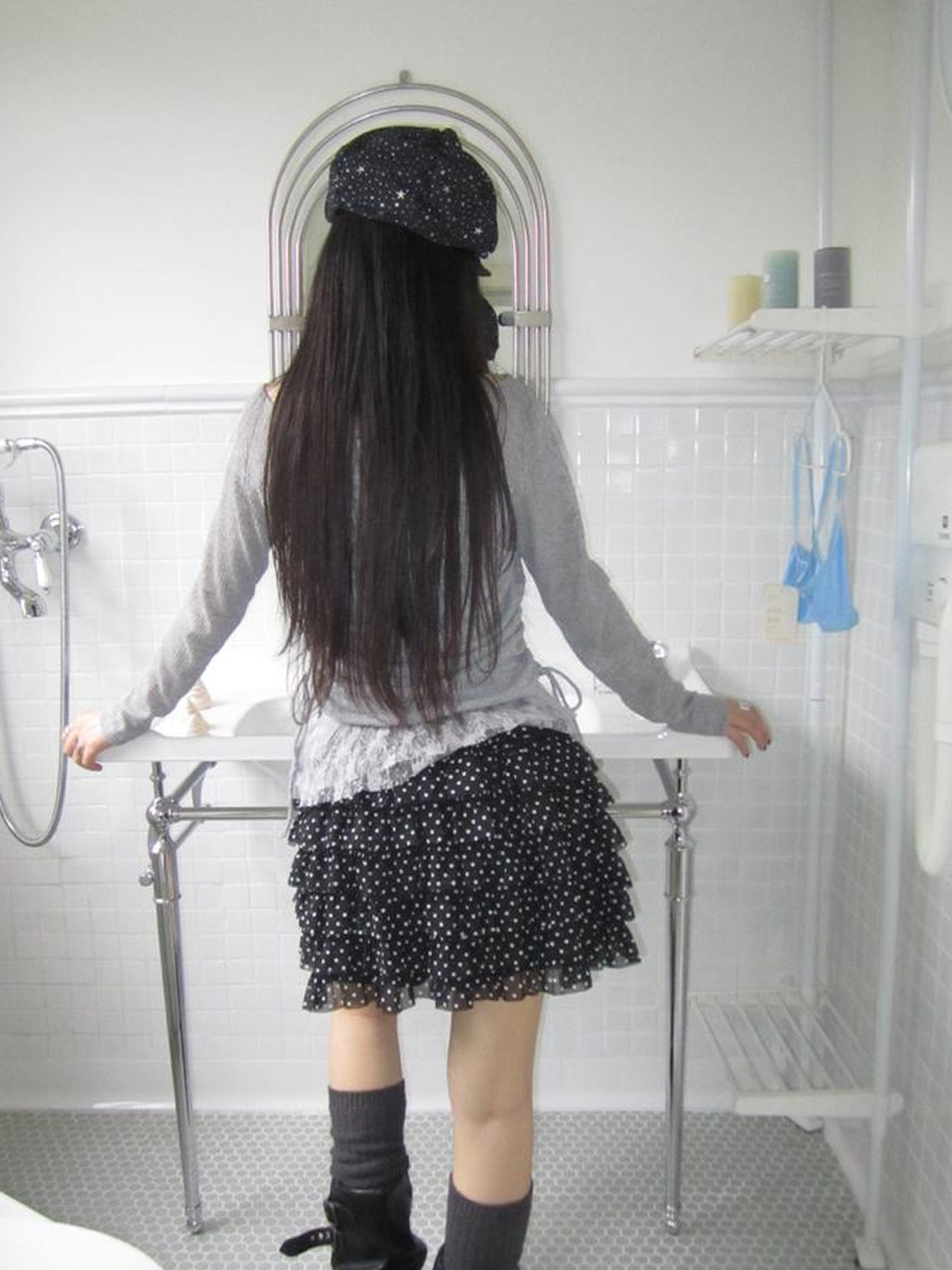 ang project Summer Tiered Ruffle Waist Polka Dot Skirt