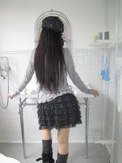 ang project Summer Tiered Ruffle Waist Polka Dot Skirt