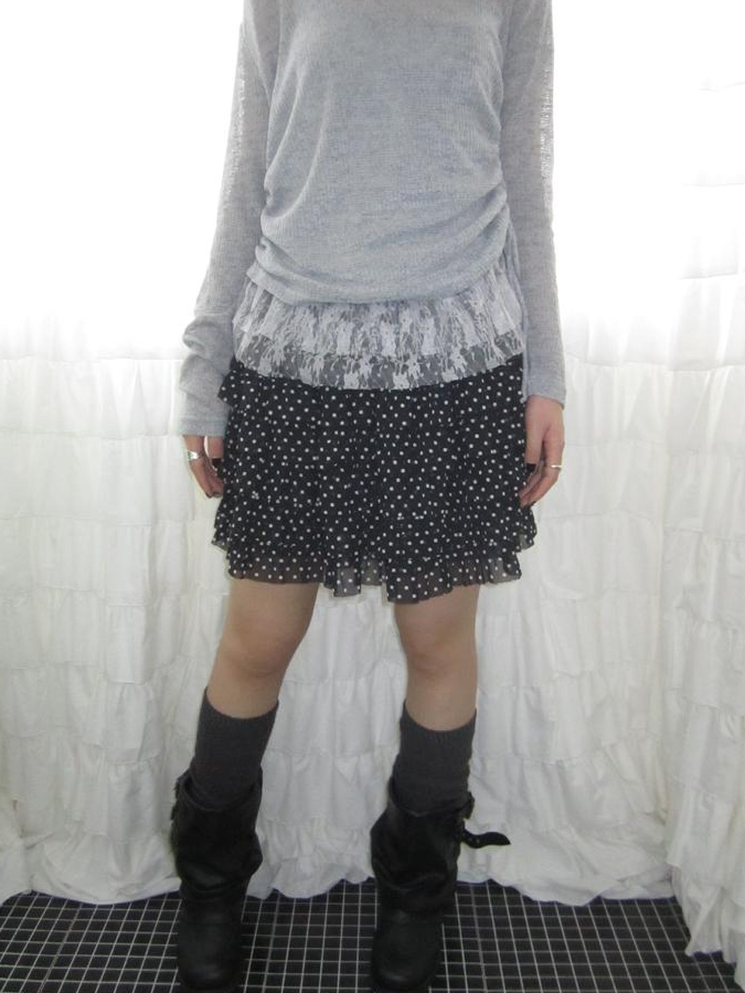 ang project Summer Tiered Ruffle Waist Polka Dot Skirt