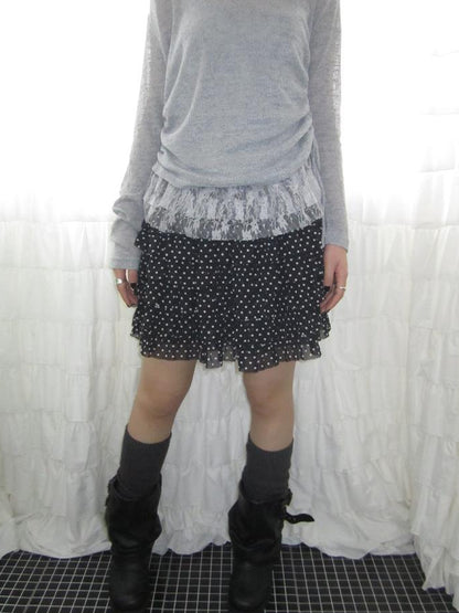ang project Summer Tiered Ruffle Waist Polka Dot Skirt