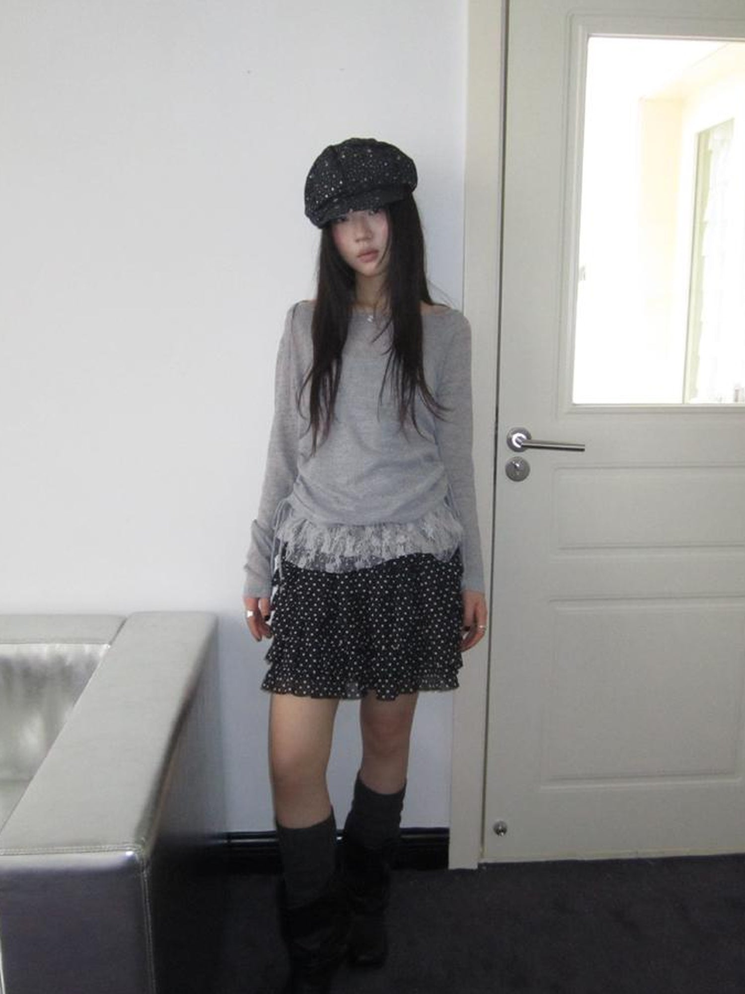 ang project Summer Tiered Ruffle Waist Polka Dot Skirt