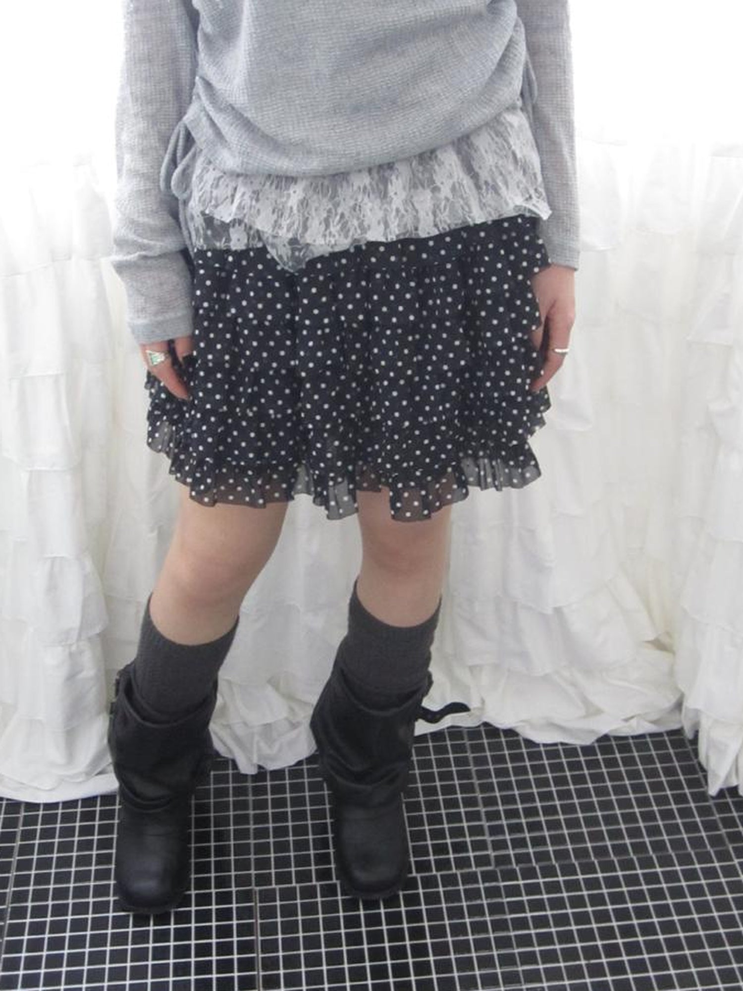 ang project Summer Tiered Ruffle Waist Polka Dot Skirt