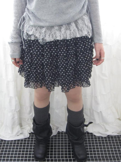 ang project Summer Tiered Ruffle Waist Polka Dot Skirt