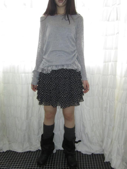 ang project Summer Tiered Ruffle Waist Polka Dot Skirt