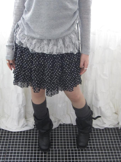 ang project Summer Tiered Ruffle Waist Polka Dot Skirt