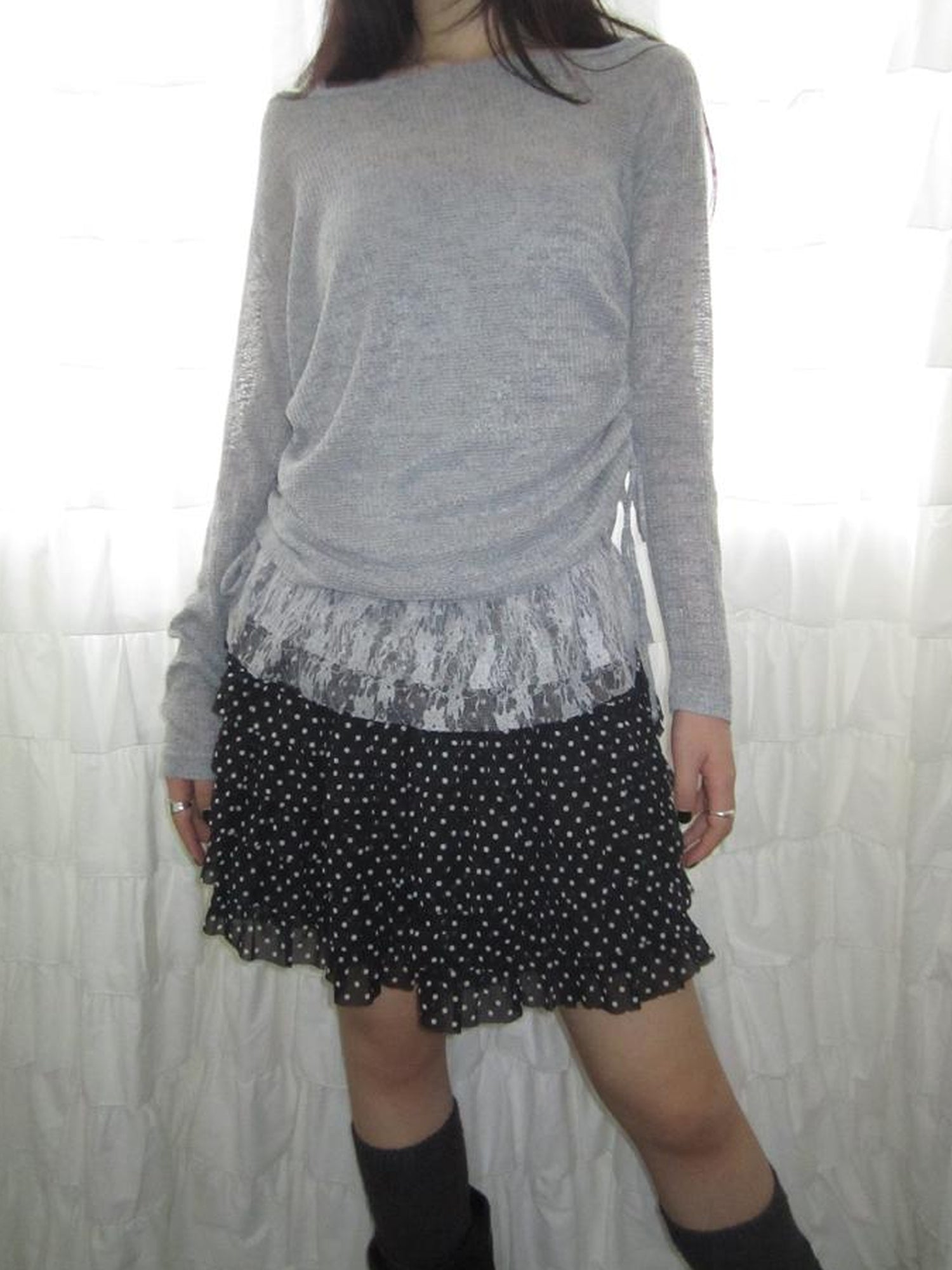 ang project Summer Tiered Ruffle Waist Polka Dot Skirt