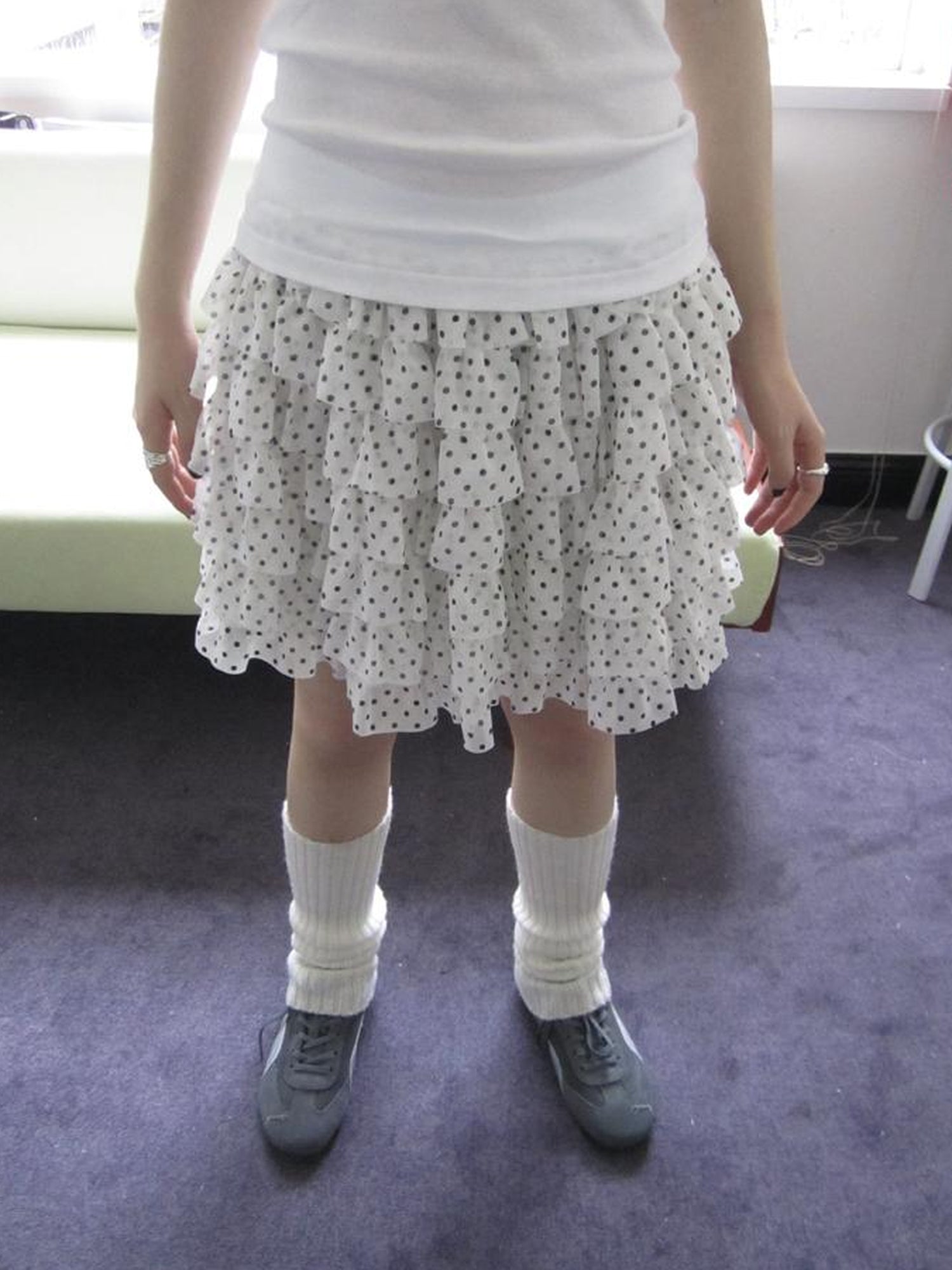 ang project Summer Tiered Ruffle Waist Polka Dot Skirt