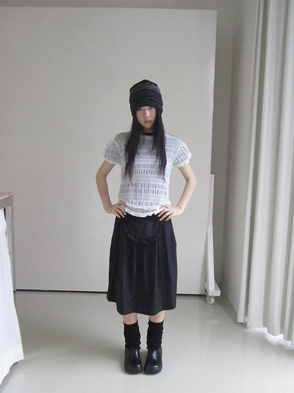 Updateang project Textured Bubble Sleeve Top