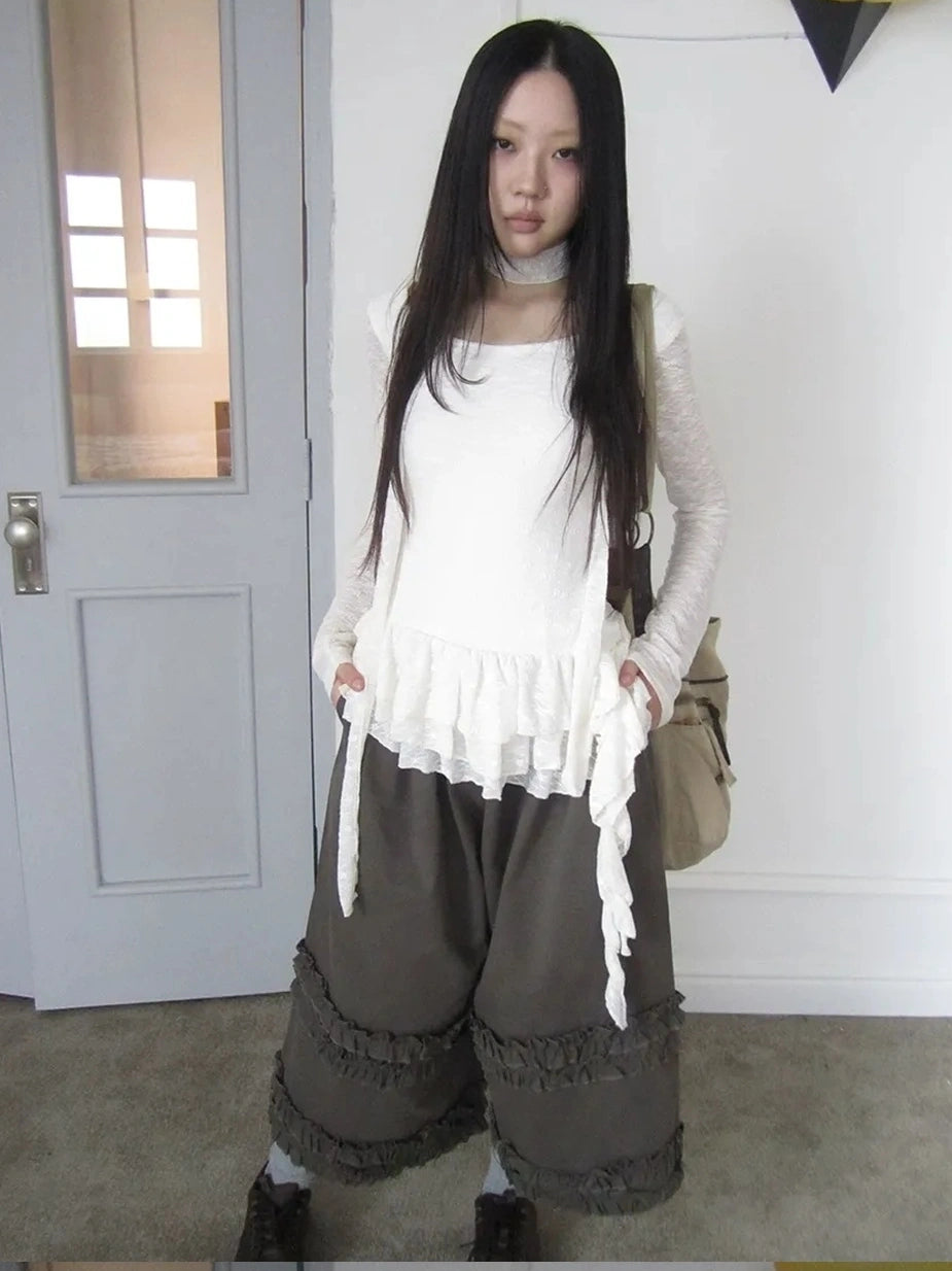 ang project Textured Knit Dress With Scarf And Layered Skirt T-shirt