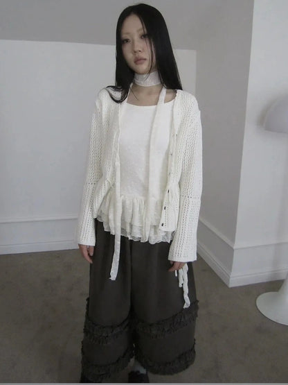 ang project Textured Knit Dress With Scarf And Layered Skirt T-shirt