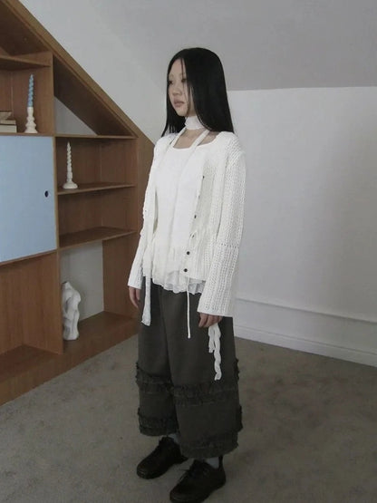 ang project Textured Knit Dress With Scarf And Layered Skirt T-shirt