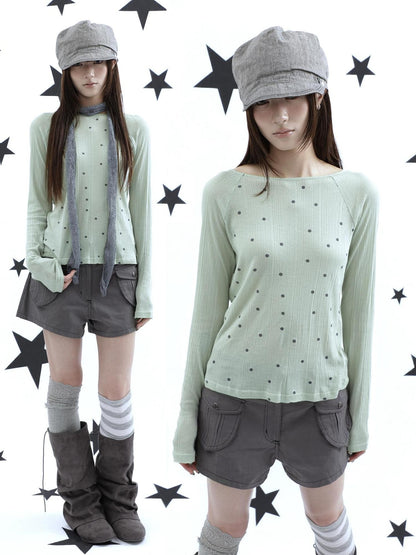 ang project Textured Polka Dot Vertical Stripe Slim Women&