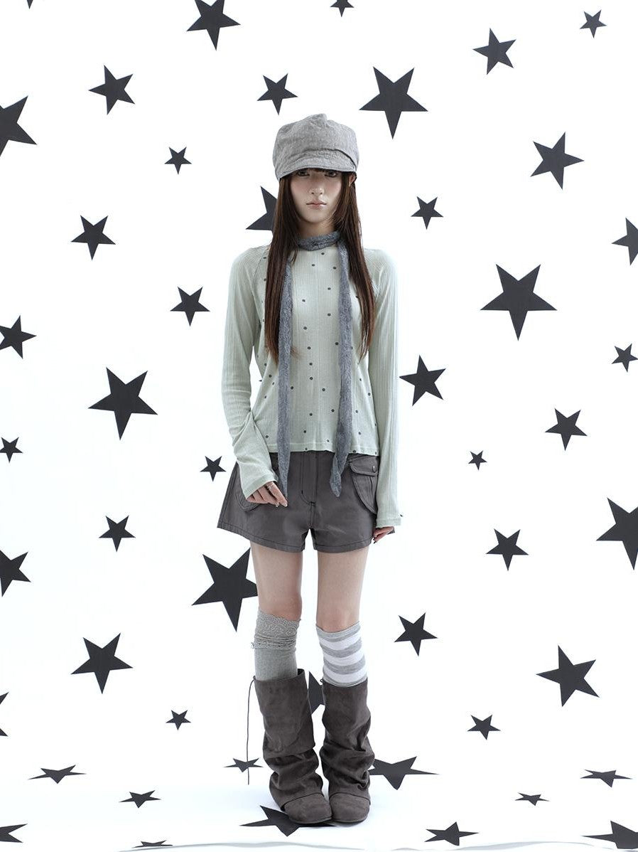 ang project Textured Polka Dot Vertical Stripe Slim Women&