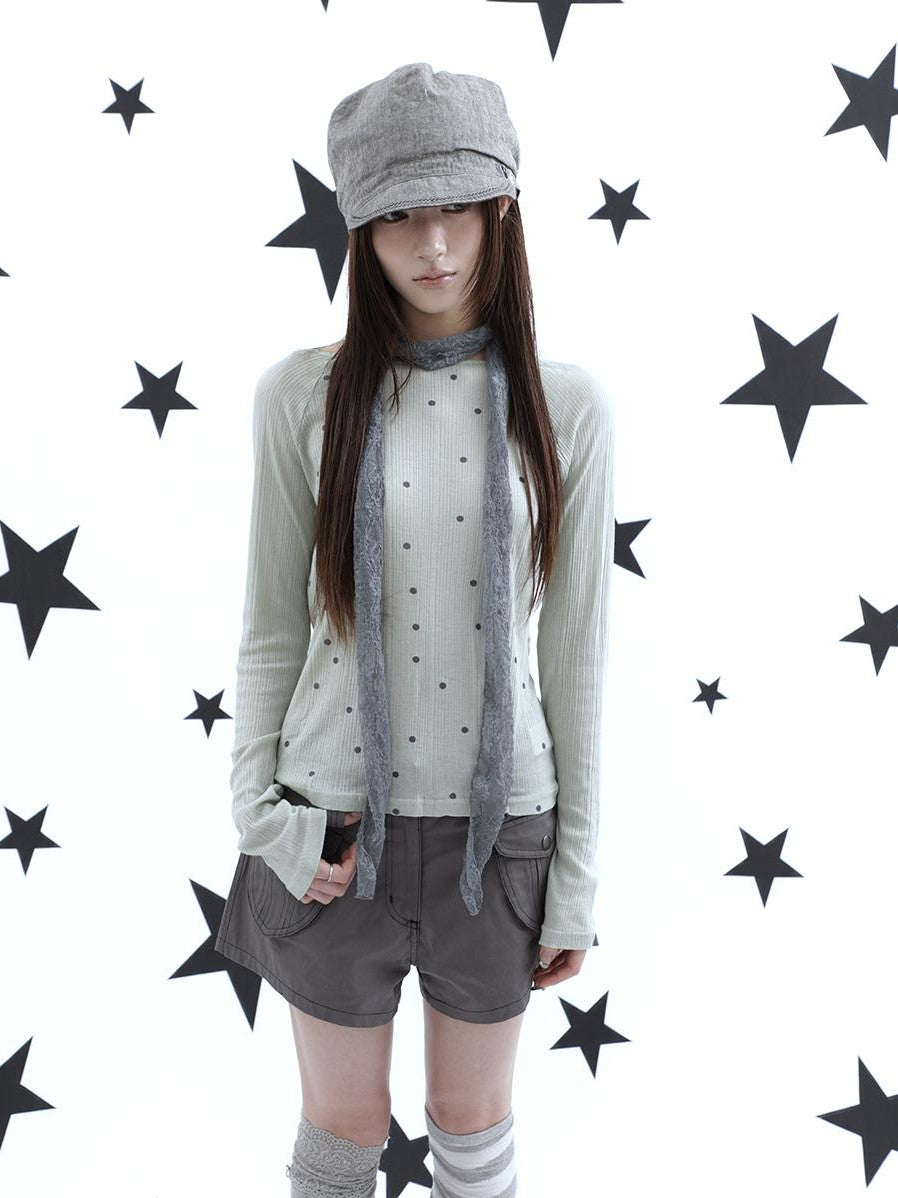 ang project Textured Polka Dot Vertical Stripe Slim Women&