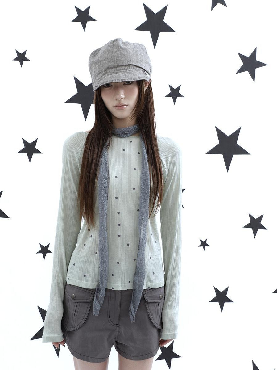 ang project Textured Polka Dot Vertical Stripe Slim Women&