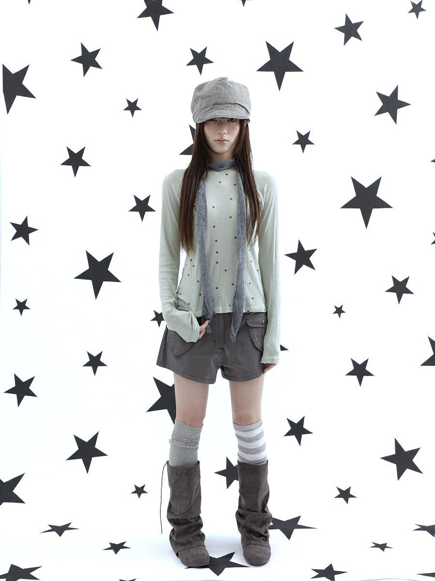 ang project Textured Polka Dot Vertical Stripe Slim Women&