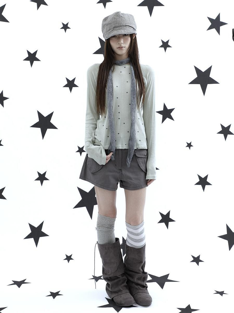 ang project Textured Polka Dot Vertical Stripe Slim Women&