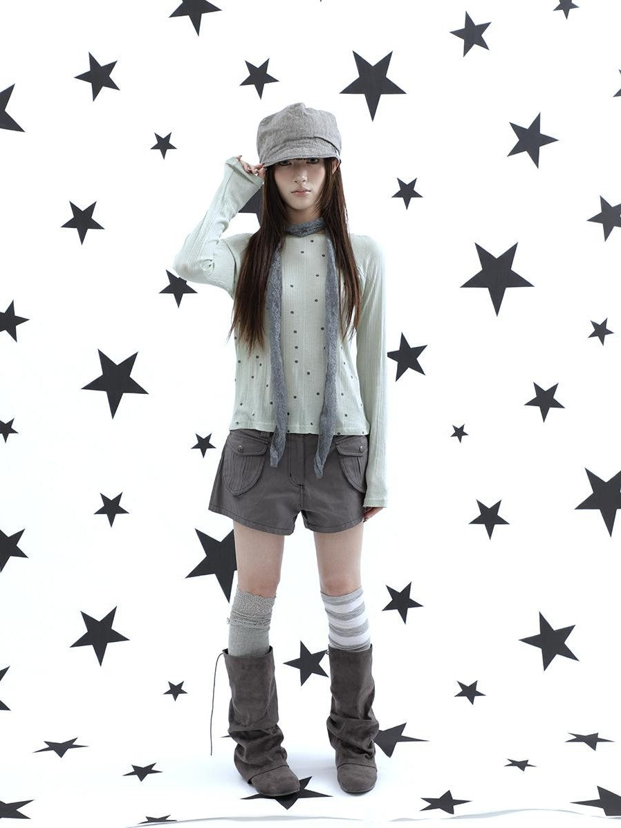 ang project Textured Polka Dot Vertical Stripe Slim Women&