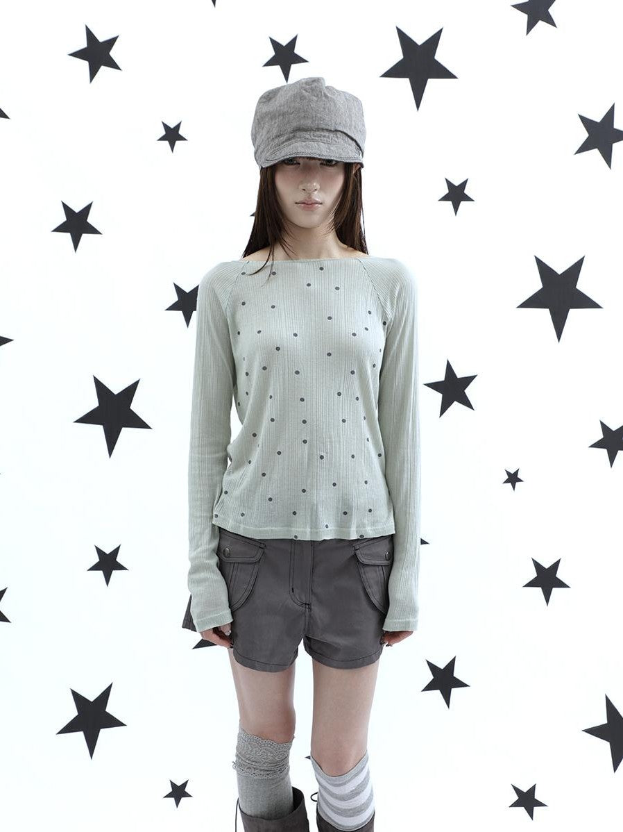 ang project Textured Polka Dot Vertical Stripe Slim Women&