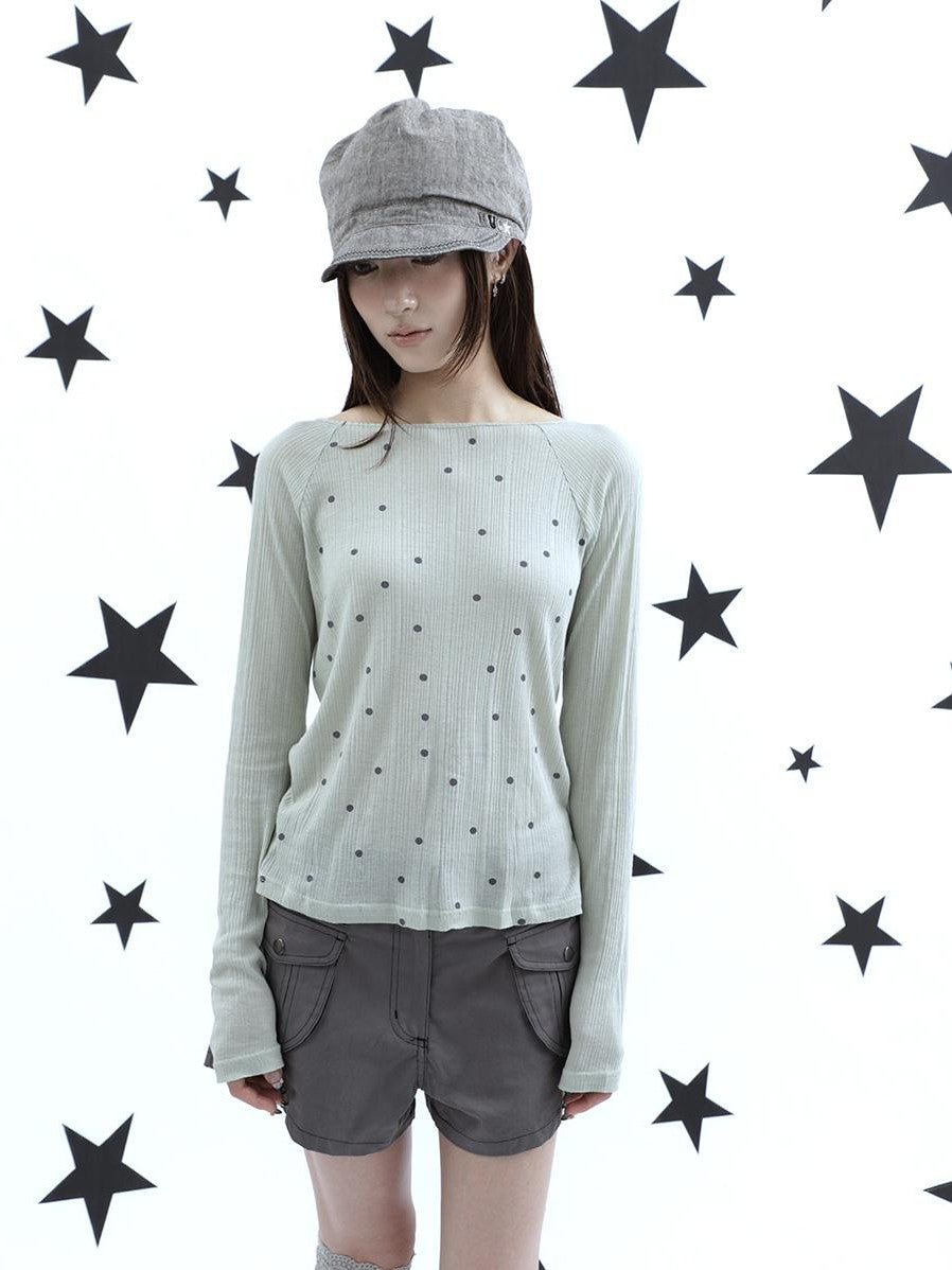 ang project Textured Polka Dot Vertical Stripe Slim Women&