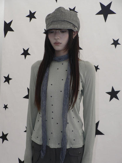 ang project Textured Polka Dot Vertical Stripe Slim Women&