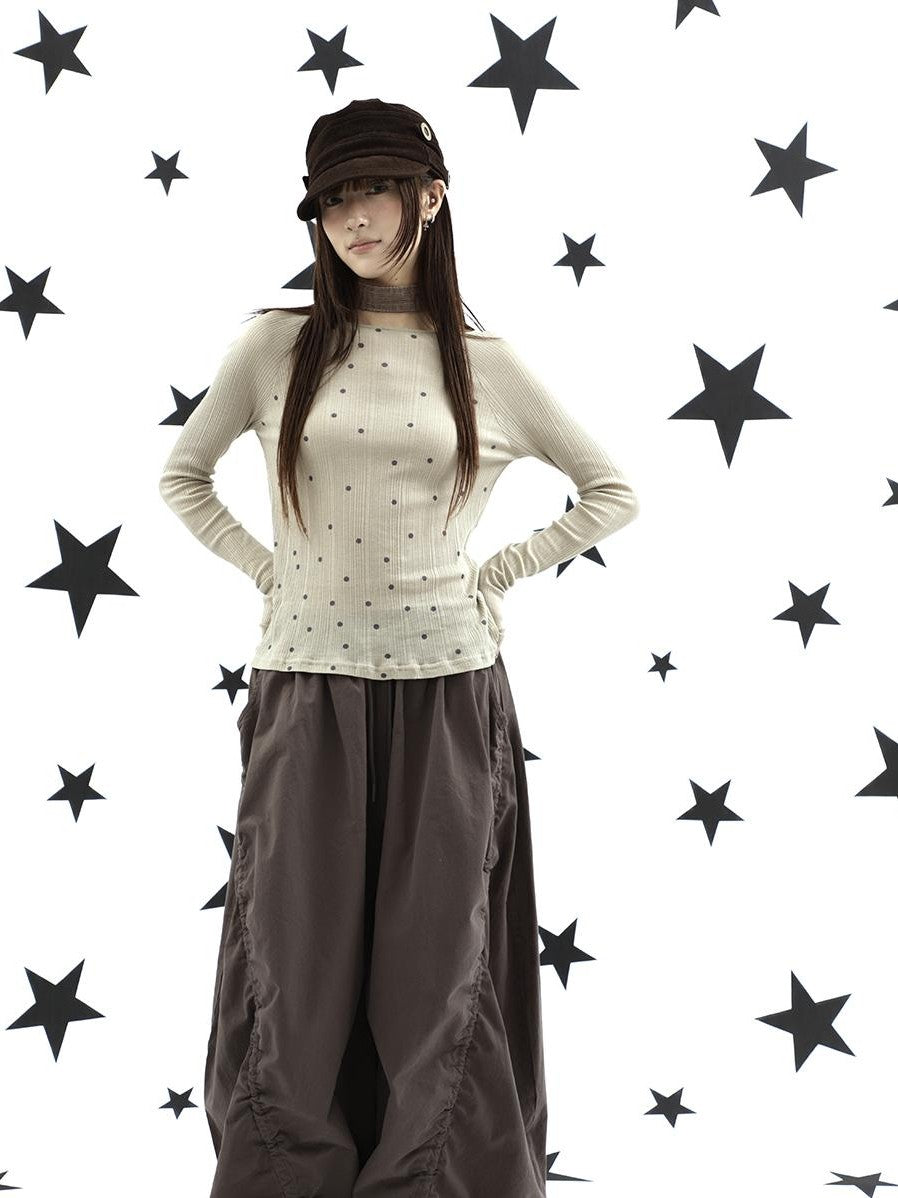 ang project Textured Polka Dot Vertical Stripe Slim Women&