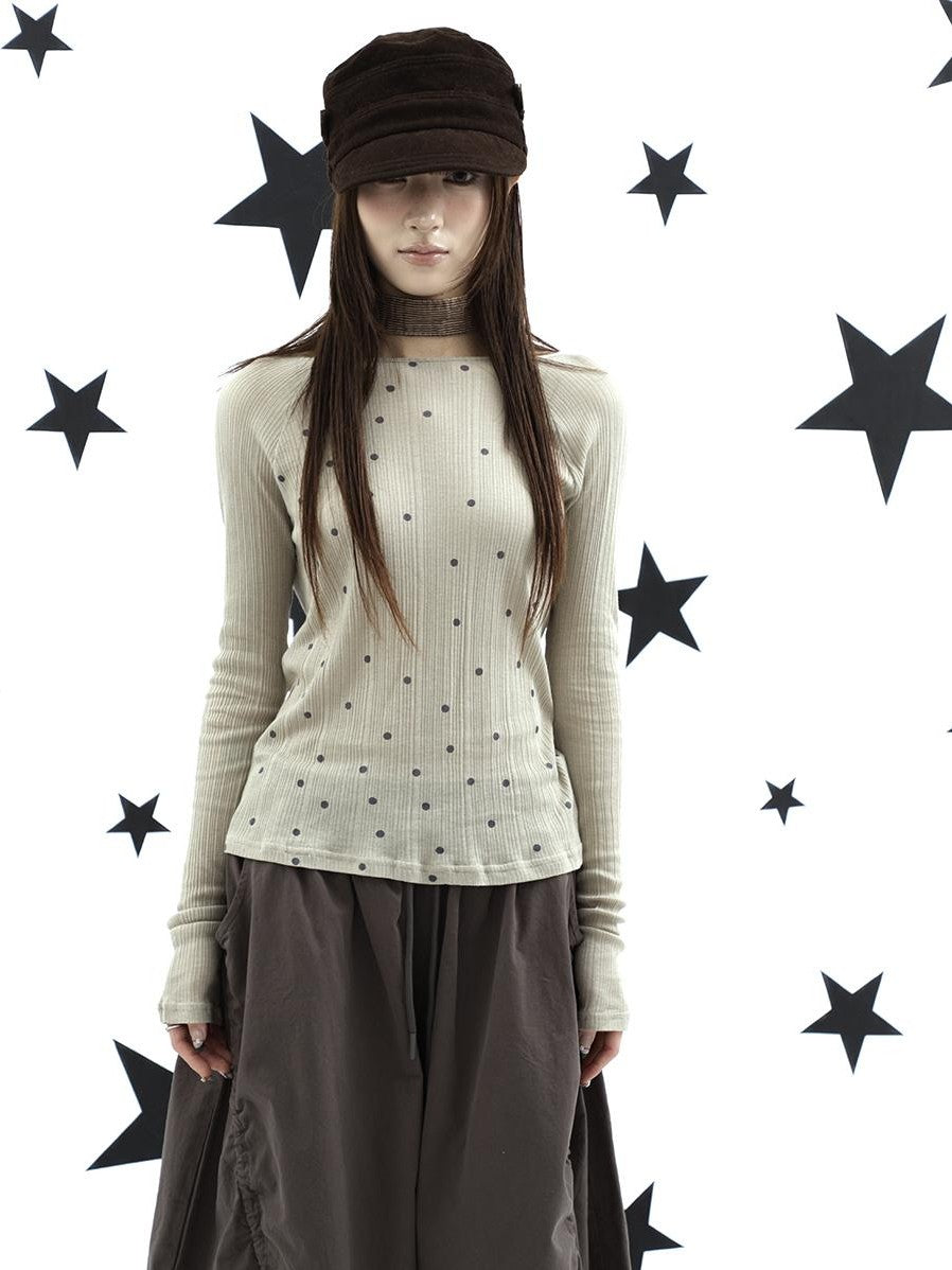 ang project Textured Polka Dot Vertical Stripe Slim Women&