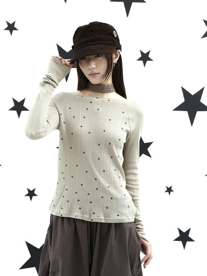 ang project Textured Polka Dot Vertical Stripe Slim Women&