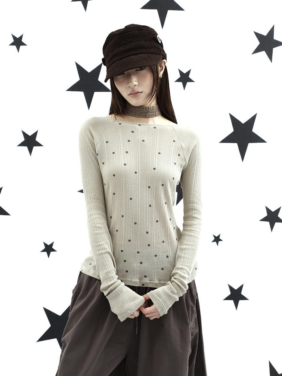 ang project Textured Polka Dot Vertical Stripe Slim Women&