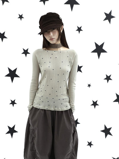 ang project Textured Polka Dot Vertical Stripe Slim Women&